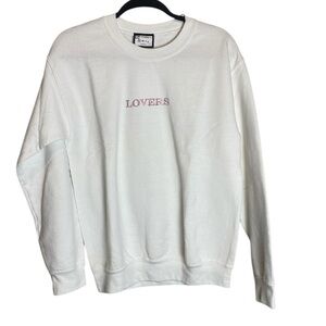 Love Club Lovers white crewneck sweatshirt